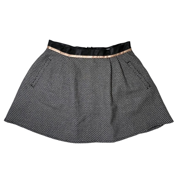 BCBGeneration Mini Skirt Faux Leather Trim Black White Rose Gold 2 QUT3E338 - Picture 6 of 14